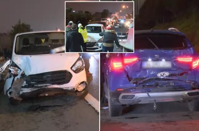 TEM Otoyolu’nda 8 araç birbirine girdi! Trafik kilitlendi