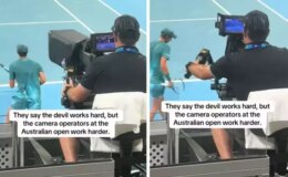 Tenis maçındaki kameramanı gören herkes aynı yorumu yapıyor