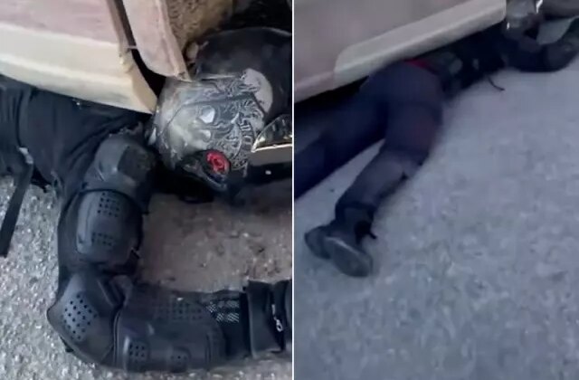 Tonlarca ağırlığındaki tırın altından mucize kurtuluş