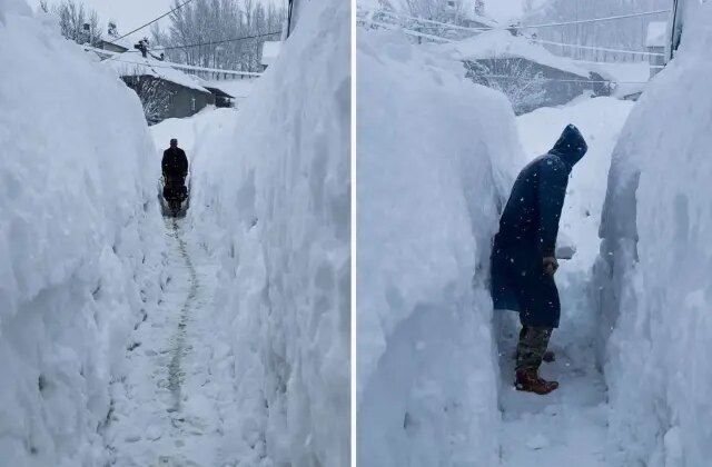 Tunceli’de kar kalınlığı insan boyunu geçti
