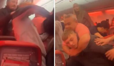 Türkiye’den havalanan uçakta ortalık savaş alanına döndü