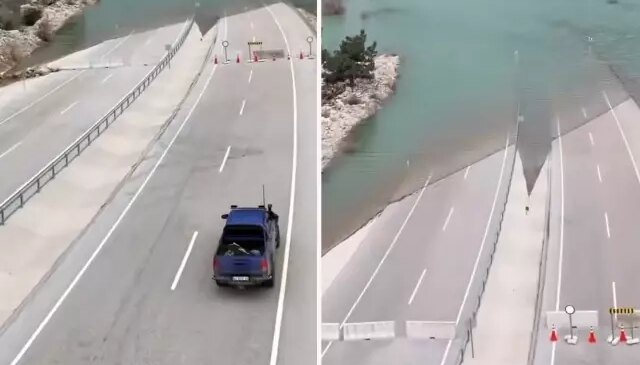 Türkiye’nin en işlek yollarından! Bir yerden sonra deniz başlıyor