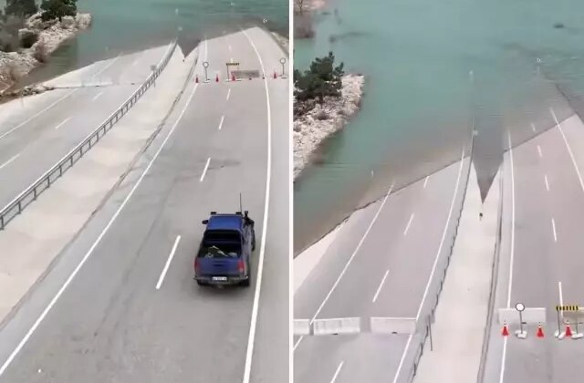 Türkiye’nin en işlek yollarından! Bir yerden sonra deniz başlıyor