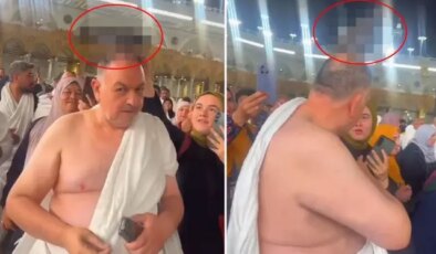 Umrede şaşkına uğratan görüntü: Her gören telefona sarıldı