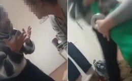 Üvey babanın, 9 yaşındaki çocuğa şiddeti kamerada