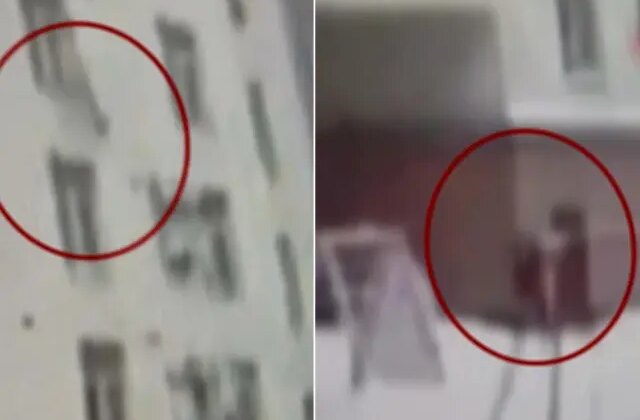 Mucize kurtuluş! 7. kattan düşen çocuğu havada yakaladı