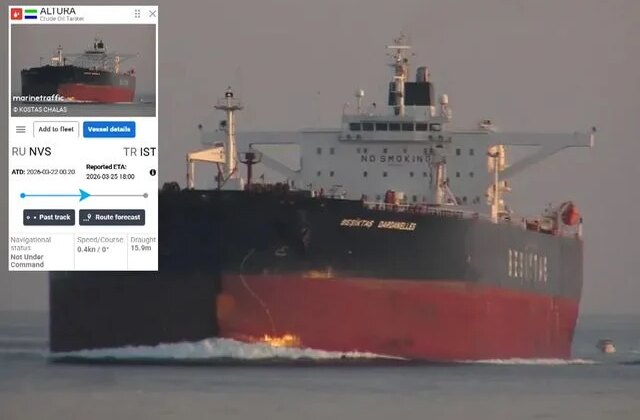 140 bin ton petrol yüklü Türk tankerine dron isabet etti