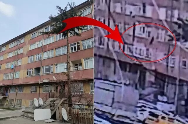 5. kattan balıklama atladı! Korkunç olay kamerada