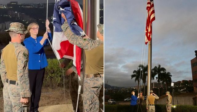 7 yıl sonra bir ilk! ABD bayrağı yeniden göndere çekildi