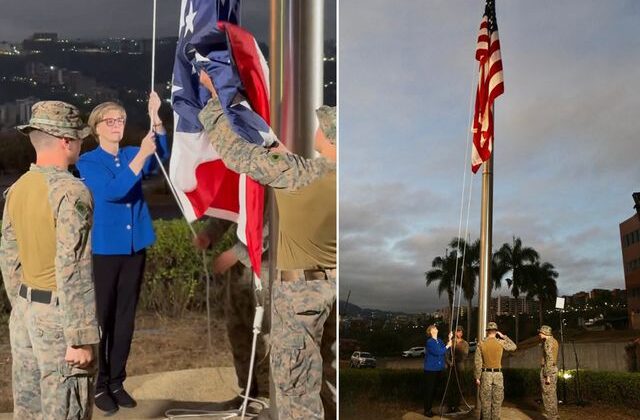 7 yıl sonra bir ilk! ABD bayrağı yeniden göndere çekildi