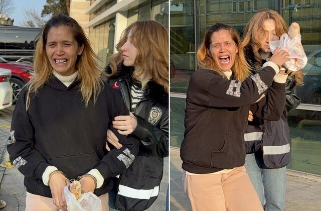 8 çocuk annesi kadın tutuklanınca ağlayarak cezaevine götürüldü