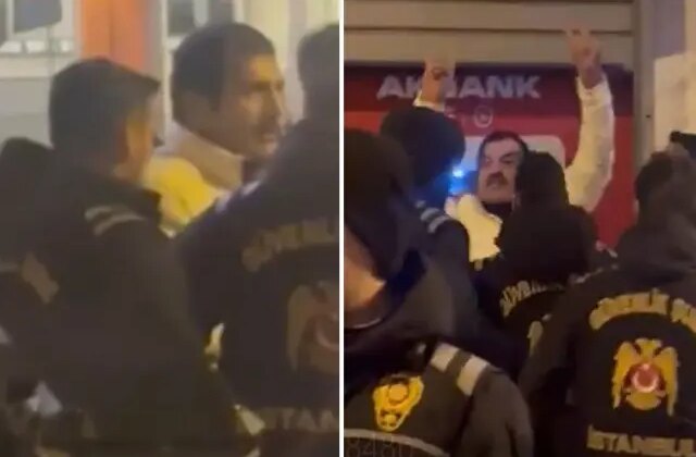 Ünlü oyuncu Ufuk Bayraktar 8 Mart yürüyüşünde! Polis anında müdahale etti