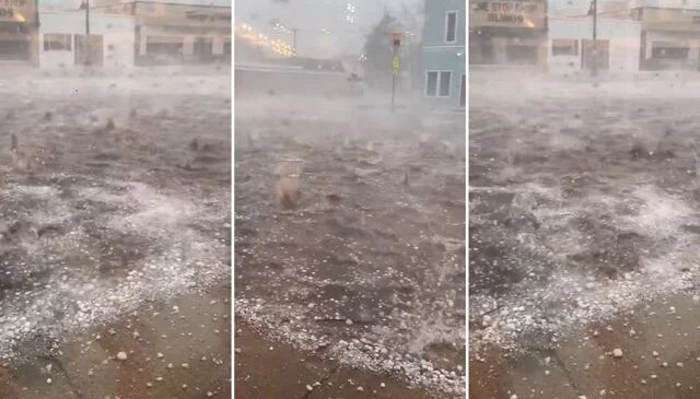 ABD’de dev dolu fırtınası, resmen gökten taş yağdı