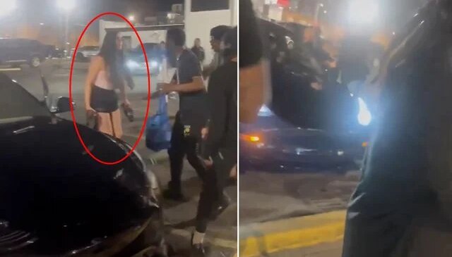 Alkolü fazla kaçıran genç kadın, araçla kalabalığın arasına daldı