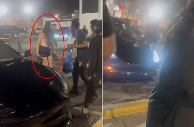 Alkolü fazla kaçıran genç kadın, araçla kalabalığın arasına daldı