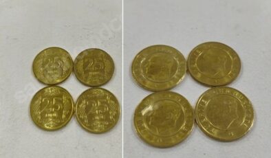 Altın renkli 25 kuruşları satışa çıkardı! İstediği para inanılmaz