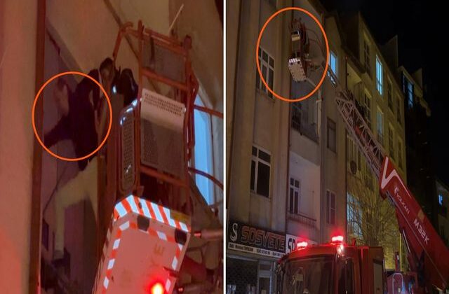 Alzheimer hastası annenin tanımadığı oğlu eve itfaiye merdiveniyle girdi