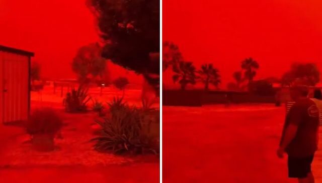 Avustralya’da gökyüzü kızıla döndü: Toz fırtınası kasabayı yuttu