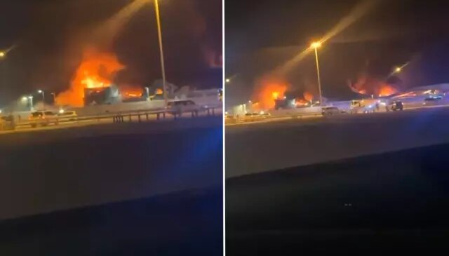 Bahreyn’deki ABD üssü alev alev yandı