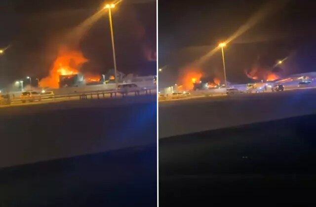 Bahreyn’deki ABD üssü alev alev yandı