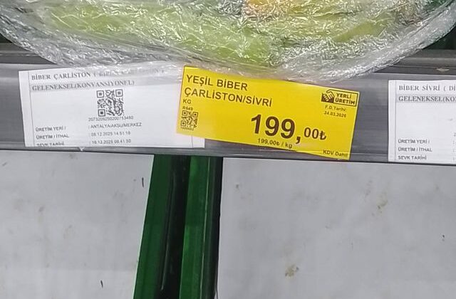 Bakanlıktan biberi fahiş fiyattan satan markete 1,8 milyon lira ceza