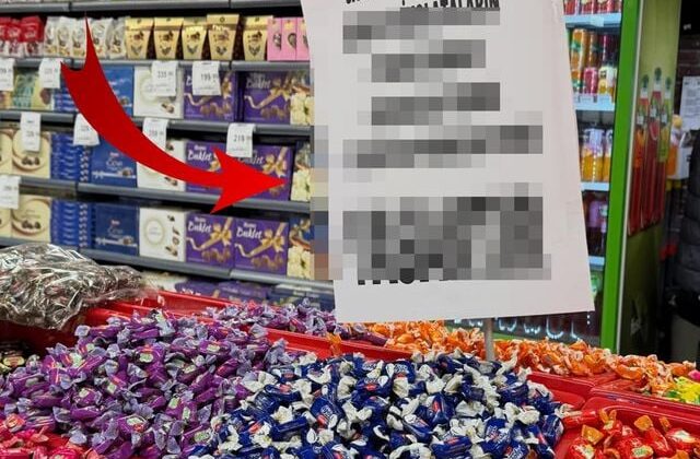 Bayram şekeri reyonuna asılan not tepki çekti
