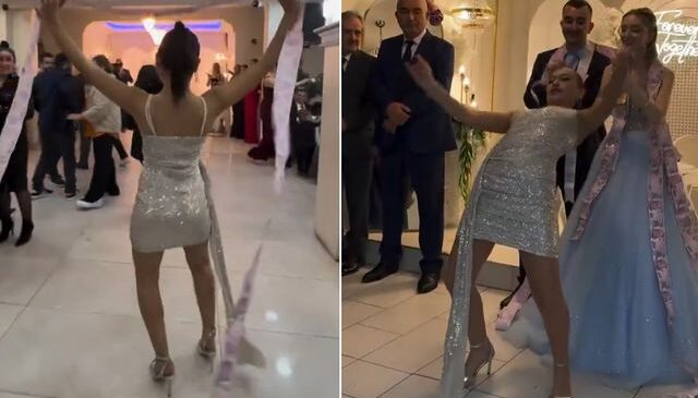 Böyle takı töreni görülmedi! Dansı davetlileri mest etti