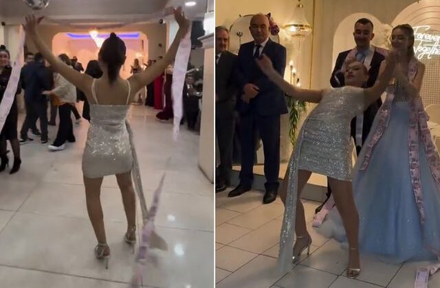 Böyle takı töreni görülmedi! Dansı davetlileri mest etti
