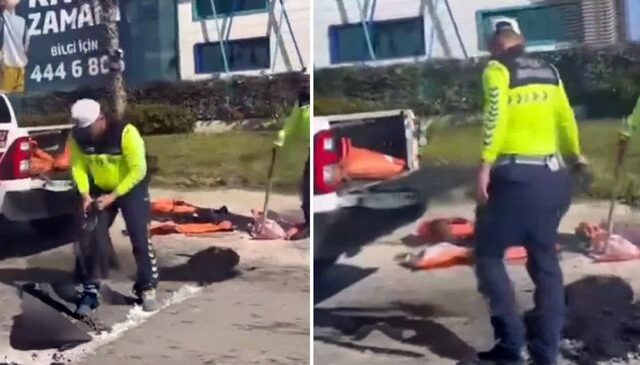 Buca Belediyesi uyuma: Bozuk yolları jandarma onarıyor