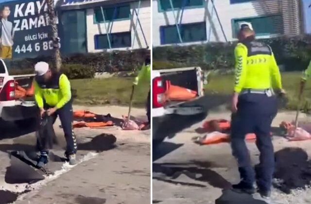 Buca Belediyesi uyuma: Bozuk yolları jandarma onarıyor