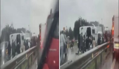 Büyükçekmece’de servis minibüsü devrildi: 1 ölü 9 yaralı