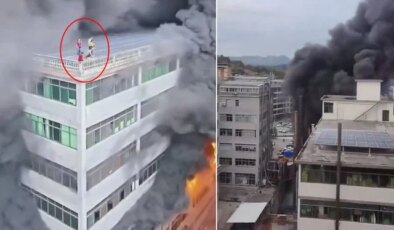 Can pazarı! Alevlerin sardığı binada mahsur kaldılar