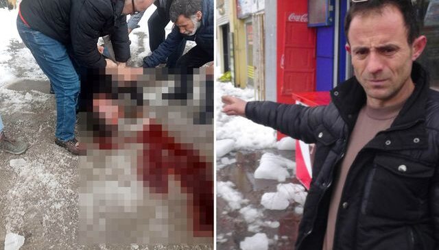 Çatından üzerine kar ve buz kütlesi düşen kişi ağır yaralandı