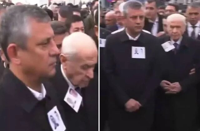 Cenaze töreninde Özel ile Bahçeli arasında dikkat çeken anlar