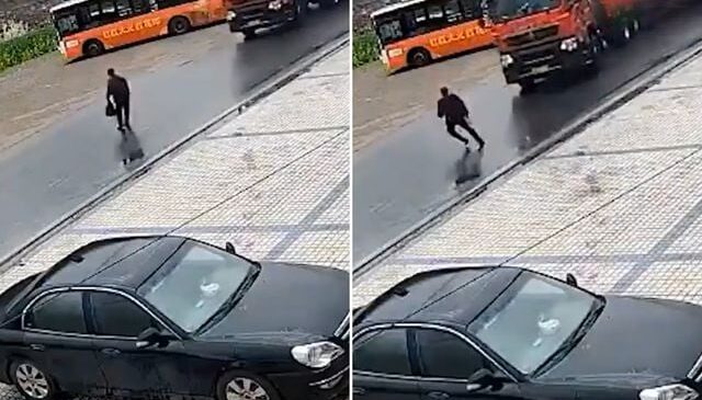 Dikkatsizliği canına mal oluyordu! Mucize kaza kamerada