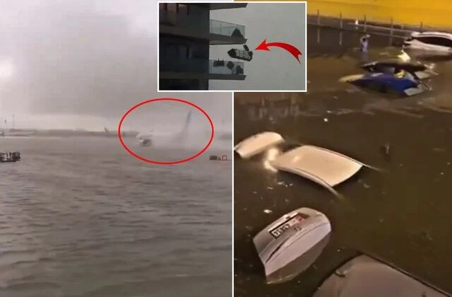 Dubai felaketi yaşıyor! Havalimanı dev bir havuza, yollar bataklığa döndü