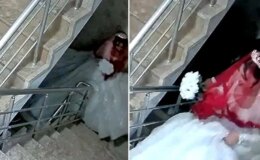 Düğün sonrası evlerinde baş başa kalmak isteyen gelin ve damada soğuk duş