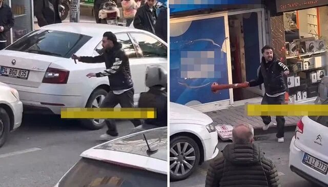 Elindeki bıçakla önüne gelene saldırmaya kalktı