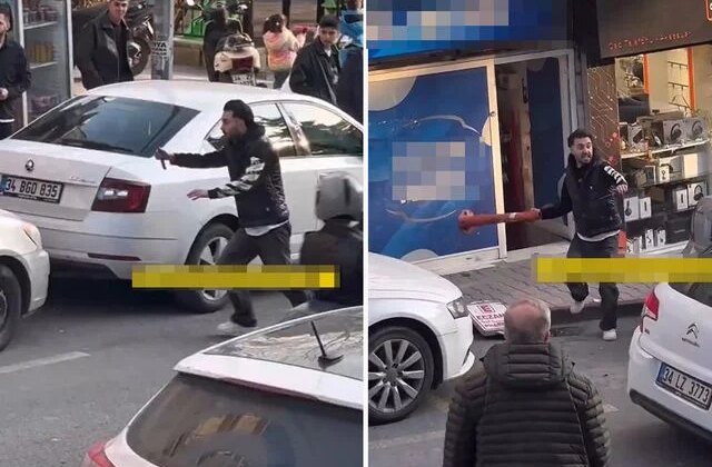 Elindeki bıçakla önüne gelene saldırmaya kalktı