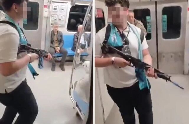 Elindeki oyuncak silahı, metrodaki insanlara doğrulttu