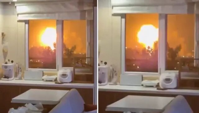 Evinin penceresinden savaşı kaydetti