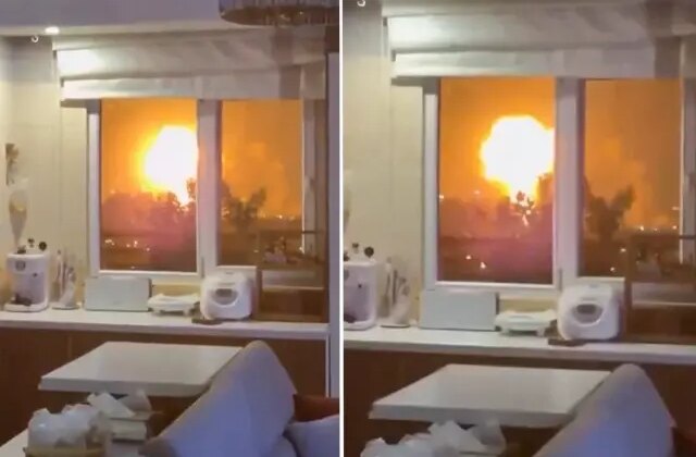 Evinin penceresinden savaşı kaydetti