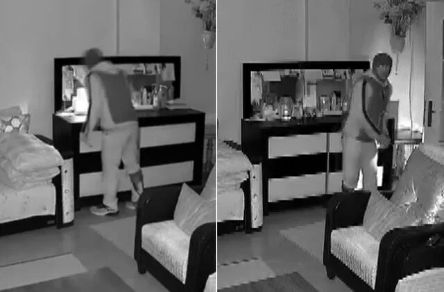 Evine giren hırsızın aklını aldı! O anlar saniye saniye kamerada