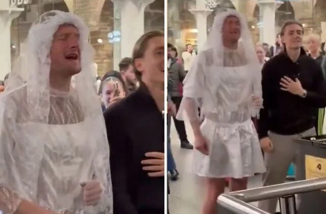 Gelinlik giyen Joe Worral kendisini eleştirenlere ateş püskürdü