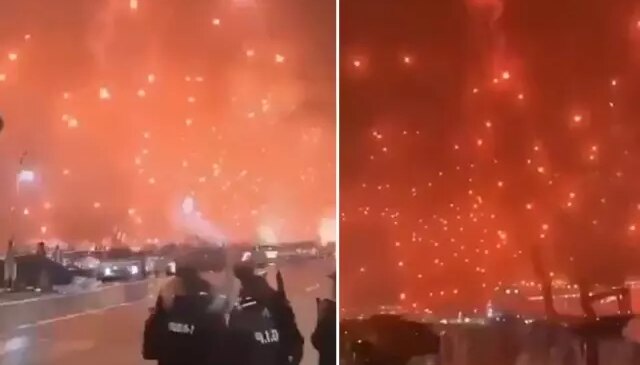 Görüntü bu gece yarısı Tel Aviv’de kaydedildi