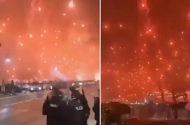 Görüntü bu gece yarısı Tel Aviv’de kaydedildi