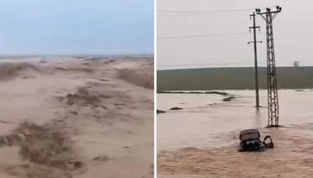 Görüntüler korkunç! Mardin’i sel vurdu