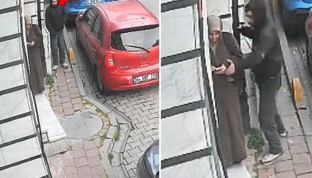 Güpegündüz kaydedilen görüntüye bakın: Kadının yanına sinsice yaklaşıp…