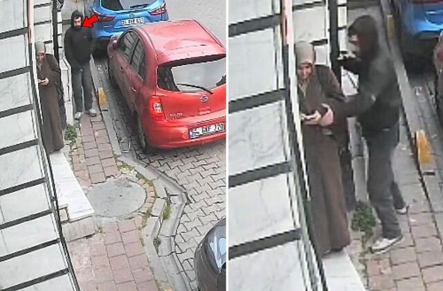 Güpegündüz kaydedilen görüntüye bakın: Kadının yanına sinsice yaklaşıp…