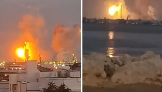 İran Bahreyn’i vurdu, şiddetli patlamalar yaşandı! O anlar kameralarda